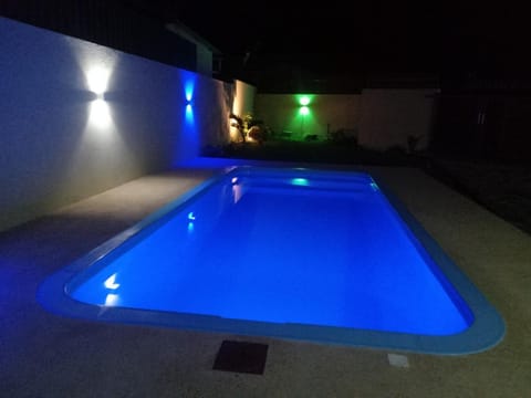 Night, Pool view, Swimming pool