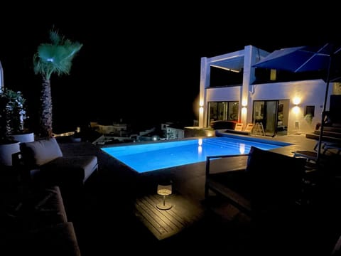 Patio, Night, Pool view, Swimming pool, Swimming pool