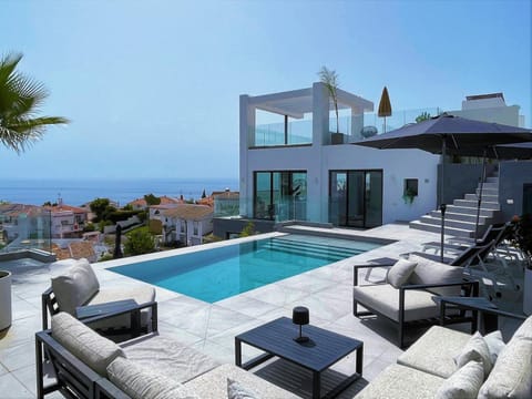 Patio, View (from property/room), Balcony/Terrace, Seating area, Pool view, Sea view, Swimming pool, Swimming pool, sunbed