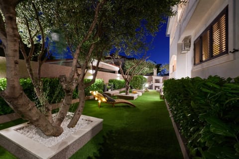 Patio, Night, Garden, Garden view