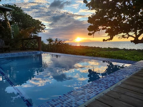 Natural landscape, Pool view, Swimming pool, Sunset