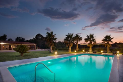 Natural landscape, Pool view, Swimming pool, Sunset, sunbed