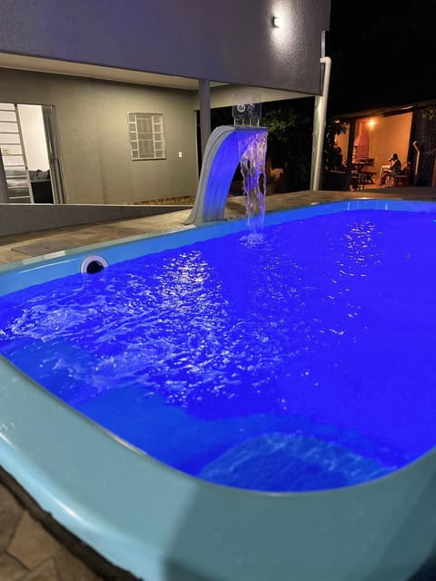 Night, Pool view, Swimming pool