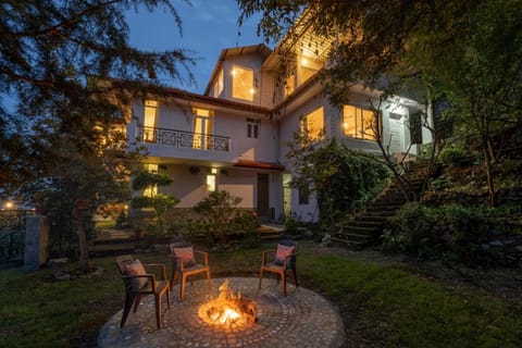 Property building, Night, Garden, Garden view