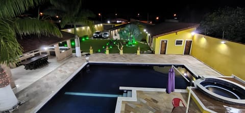 Night, Pool view, Swimming pool, Swimming pool