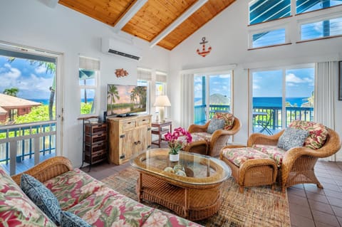 Ocean Views! Walk to Beaches, Tropical Getaway House in Poipu