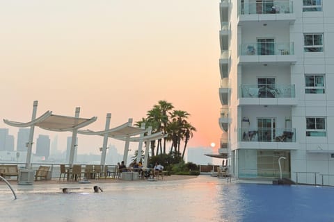 Pool view, Swimming pool, Sunset