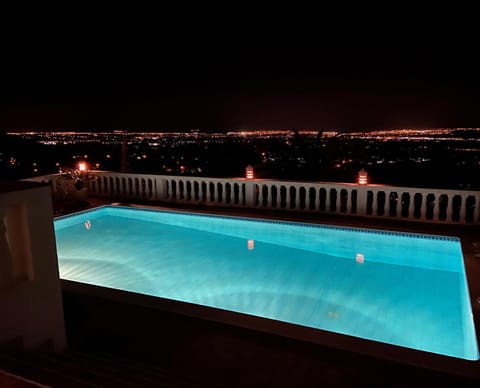 Night, Pool view, Swimming pool