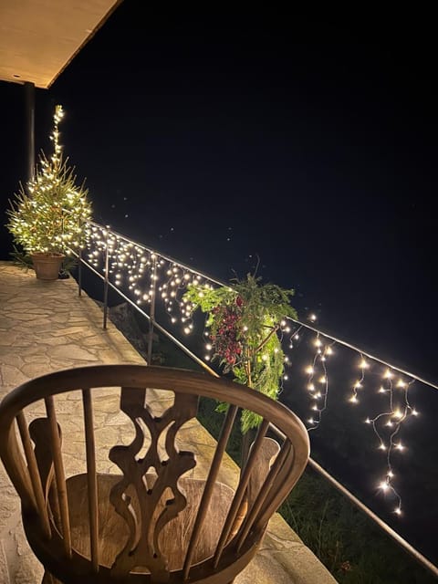 Property building, Night, Garden, View (from property/room), Balcony/Terrace, Decorative detail