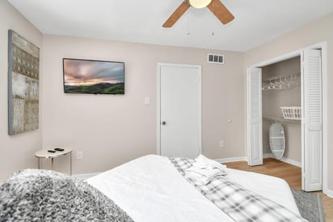 Serenity in Grey: Queen Bedroom Bed and Breakfast in Houston