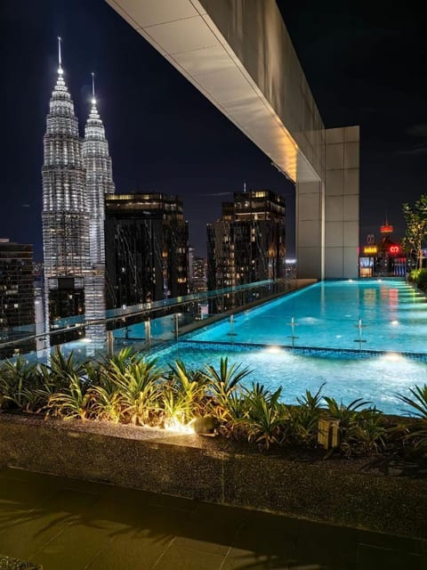 Property building, Night, City view, Swimming pool, Swimming pool