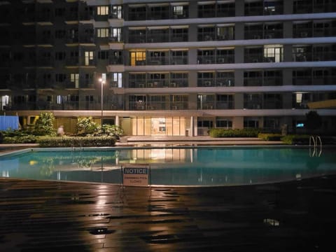 Night, Pool view, Swimming pool