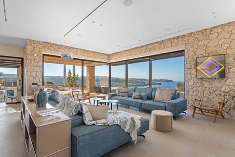 Natural landscape, Living room, Seating area, Mountain view, Sea view