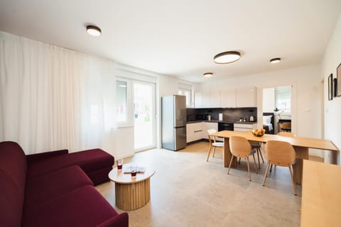 Kitchen or kitchenette, Living room, Dining area