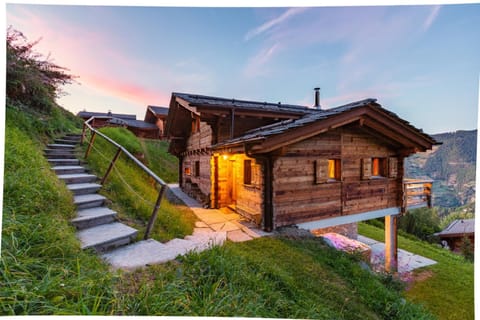 Authentic Swiss Spa Chalet Nesoya Jacuzzi Sauna Chalet in Riddes