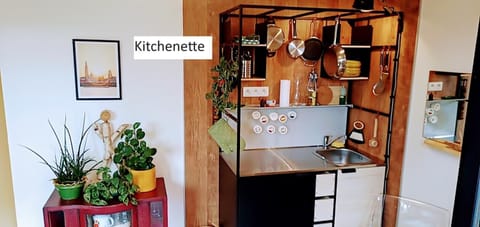 Kitchen or kitchenette, oven