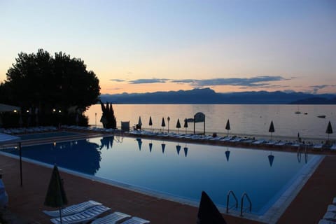 Swimming pool, Sunset