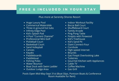 Serenity Shores Resort - Luxury Lakefront Lodge - Pools and Many Free Amenities House in Table Rock Lake