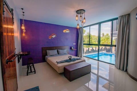 Bedroom, Pool view