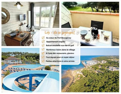"LE PETIT PARADIS" Appartement duplex, vue mer et port, 5 personnes, accès parc aquatique gratuit Condominio in Talmont-Saint-Hilaire