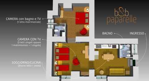 Floor plan, Communal kitchen, group of guests