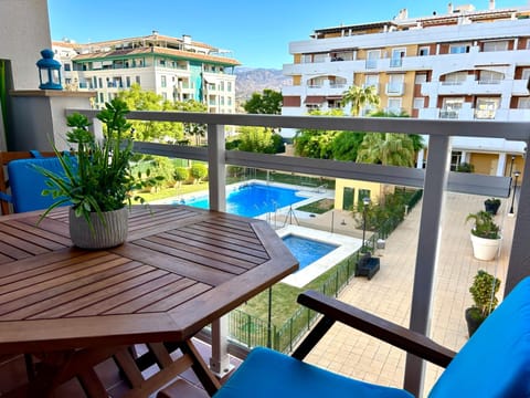 View (from property/room), Balcony/Terrace, Pool view, Swimming pool