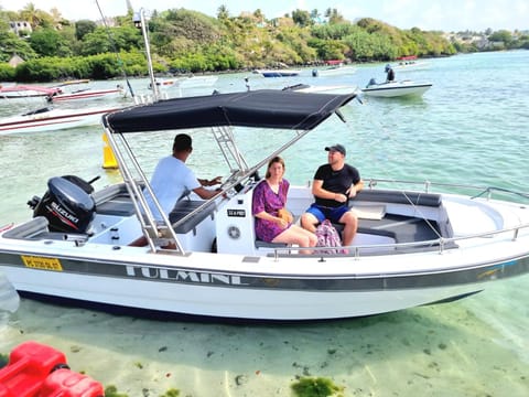 Ile aux cerfs and 5 islands tour Docked boat in Flacq District, Mauritius