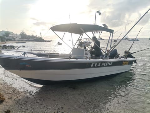 Ile aux cerfs and 5 islands tour Docked boat in Flacq District, Mauritius