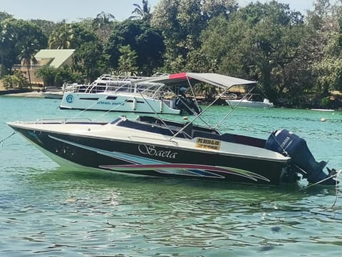 Ile aux cerfs and 5 islands tour Docked boat in Flacq District, Mauritius