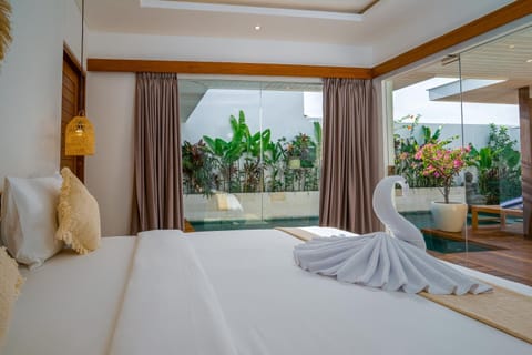 Bed, Bedroom, Pool view