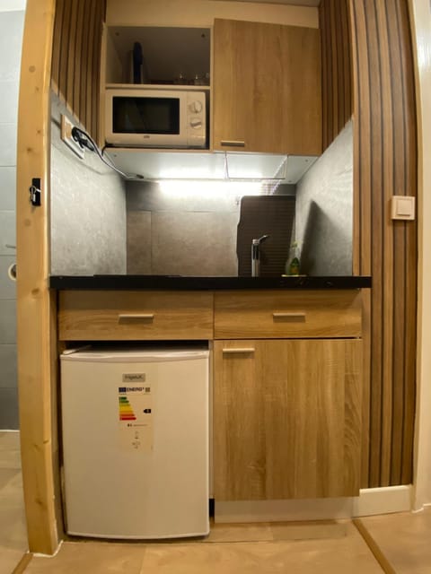 Kitchen or kitchenette, minibar, oven, stove