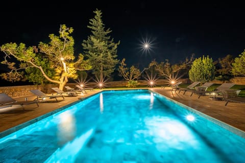 Night, Pool view, Swimming pool