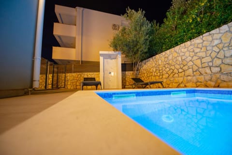 Shower, Property building, Night, Pool view, Swimming pool