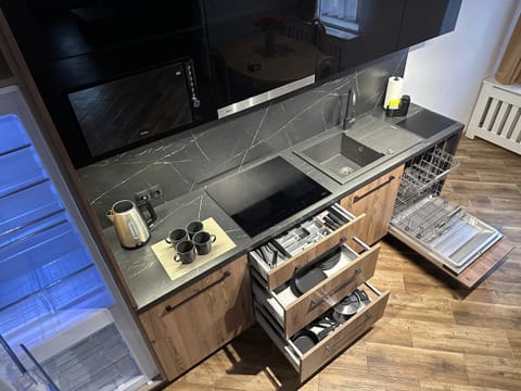 Kitchen or kitchenette, dishwasher, minibar