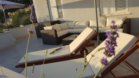 Summer, Balcony/Terrace, Seating area, On site, Sea view, Sunset