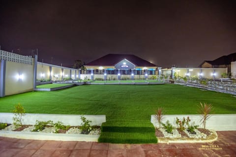 Property building, Night, Garden