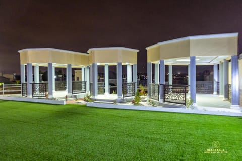 Property building, Night, Garden, Balcony/Terrace