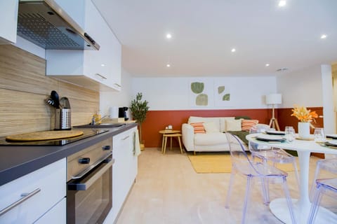 Kitchen or kitchenette, Living room, Dining area