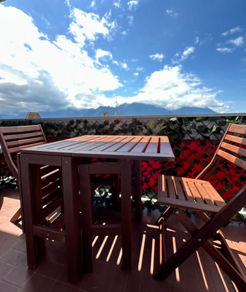 Day, Natural landscape, View (from property/room), Balcony/Terrace, Dining area, Mountain view