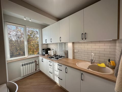 Coffee/tea facilities, Kitchen or kitchenette, stove