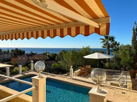 View (from property/room), Balcony/Terrace, Pool view, Sea view