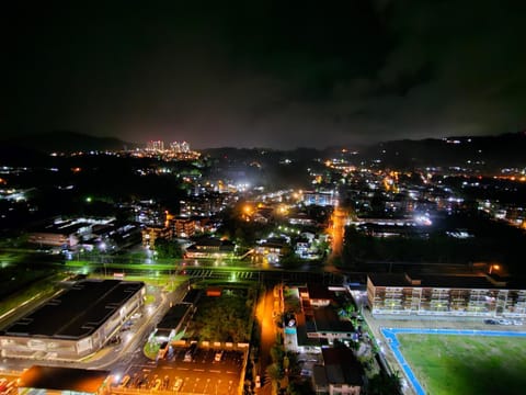 Night, City view, Quiet street view