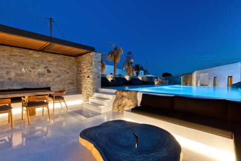 Patio, Night, Swimming pool