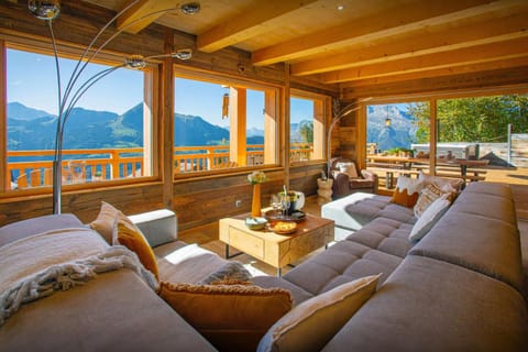 Natural landscape, View (from property/room), Living room, Seating area, Mountain view