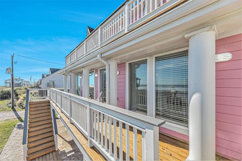 Pink Lady by the Sea House in Galveston Island