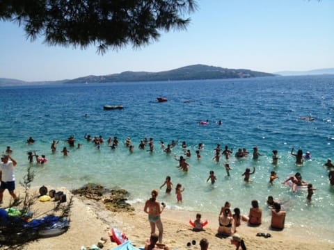 Beach, group of guests