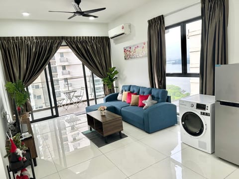 Living room, washing machine, dryer, air conditioner