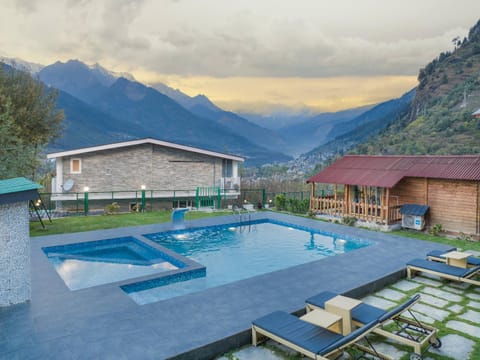 Natural landscape, Mountain view, Swimming pool