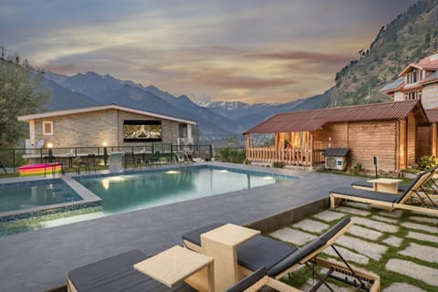 Property building, Natural landscape, Mountain view, Swimming pool