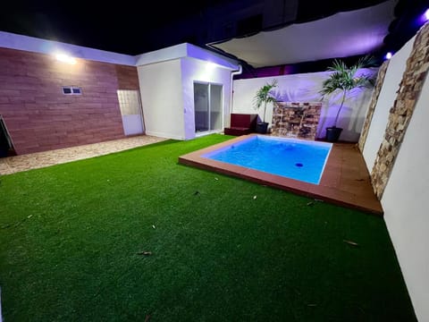 Patio, Night, Pool view